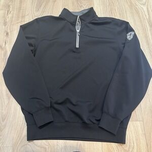Fairway & Greene F&G Tech Men's Quarter Zip Pullover - Black Golf Jacket L Flaw